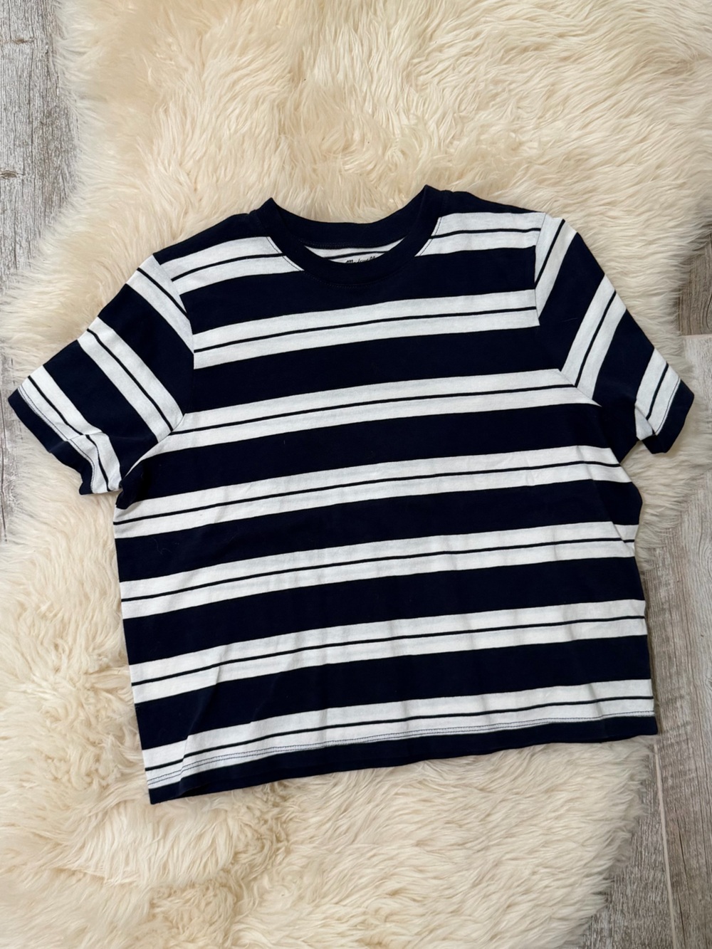Madewell Classic Women's Navy and White Striped Tee